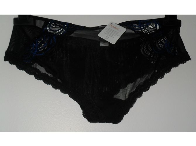 Autre Marque Shorty de encaje Charlott negro de seda - vista 3