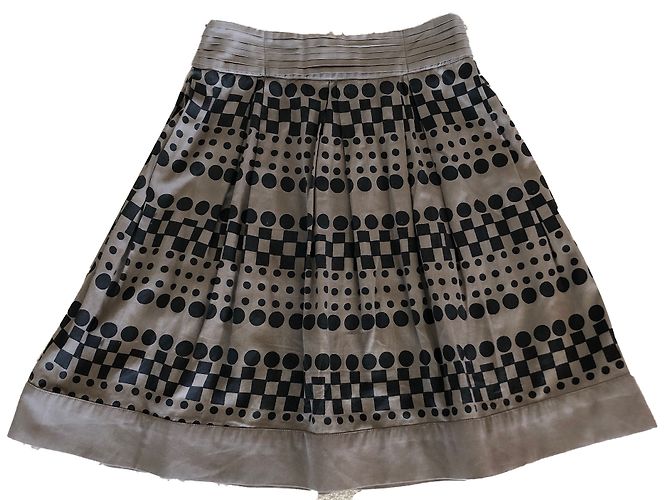 Falda Adolfo Dominguez de algodón con estampado geométrico beige topo Gris pardo - vista 2