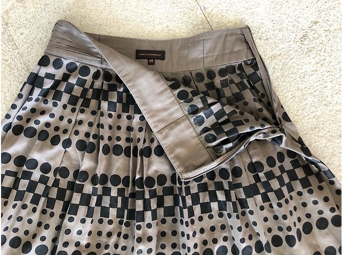 Falda Adolfo Dominguez de algodón con estampado geométrico beige topo Gris pardo - vista 3