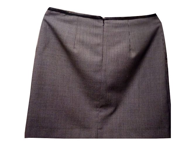 Falda de lana pata de gallo Pablo De Gerard Darel Negro Blanco - vista 2