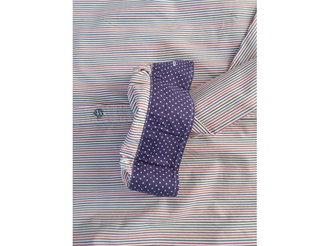 Camicia Paul Smith in Cotone Bianca e Viola Taglia L Bianco Porpora - vista 3