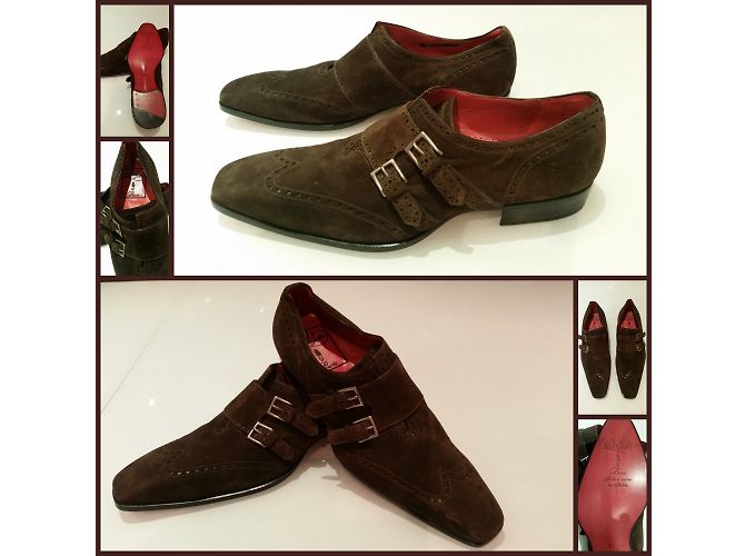 Autre Marque L.Guillo Scarpe stringate in vitello velluto marrone 43 - vista 2