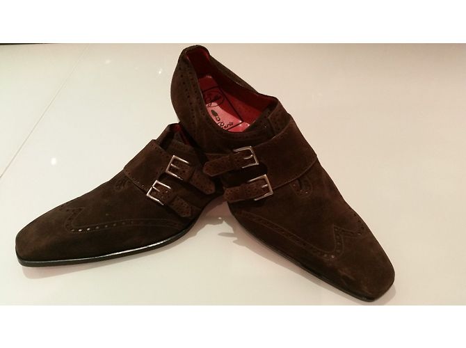 Autre Marque L.Guillo Scarpe stringate in vitello velluto marrone 43 - vista 3