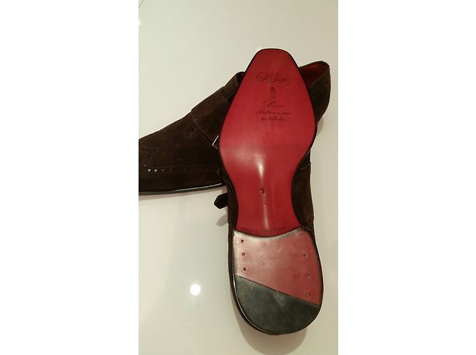 Autre Marque L.Guillo Scarpe stringate in vitello velluto marrone 43 - vista 5