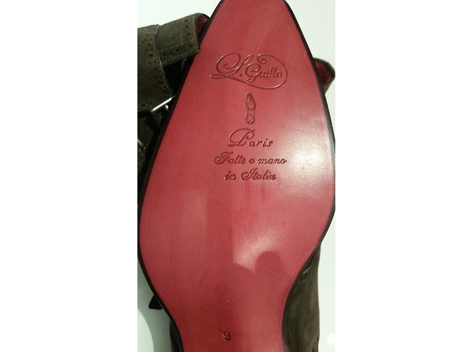 Autre Marque L.Guillo Scarpe stringate in vitello velluto marrone 43 - vista 6