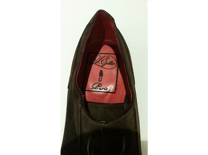Autre Marque L.Guillo Scarpe stringate in vitello velluto marrone 43 - vista 7