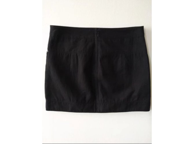 Mini gonna dritta Tibi in cotone nera e blu Nero Multicolore - vista 2