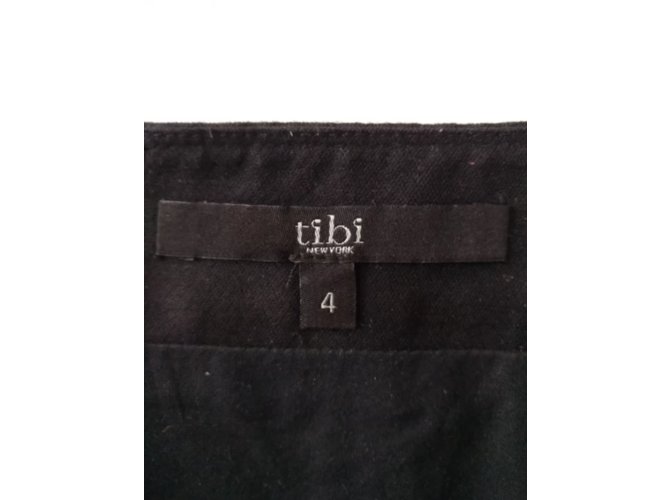 Mini gonna dritta Tibi in cotone nera e blu Nero Multicolore - vista 3