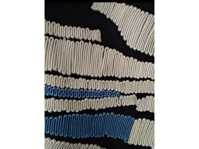 Mini gonna dritta Tibi in cotone nera e blu Nero Multicolore - vista 4