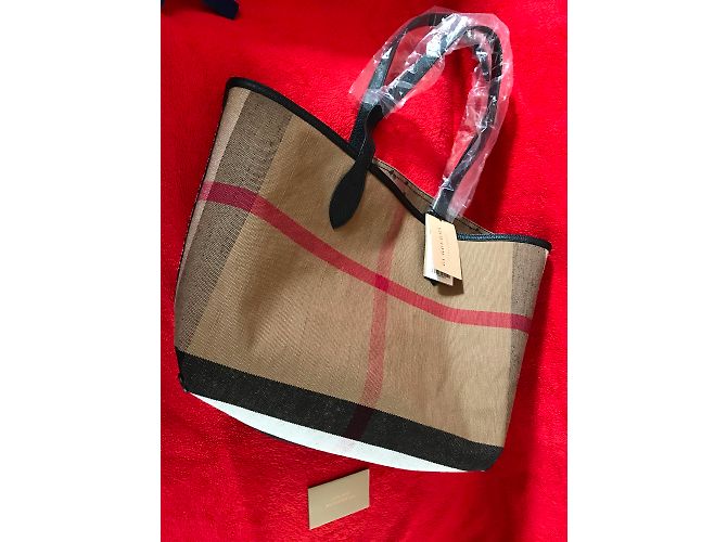 Burberry Reversible Canvas Tote Handtasche - Ansicht 7