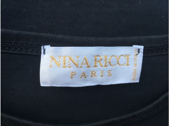 Nina Ricci Schwarzes Baumwoll-Top mit gesticktem Logo - Ansicht 4