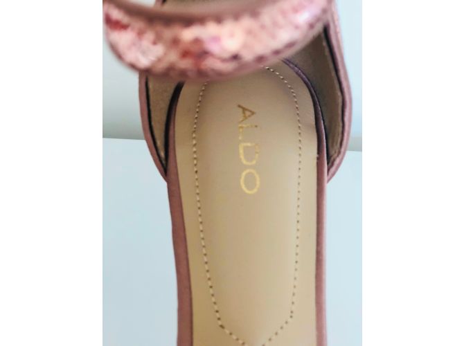 Sandali Aldo in scamosciato rosa con tacco alto - vista 6