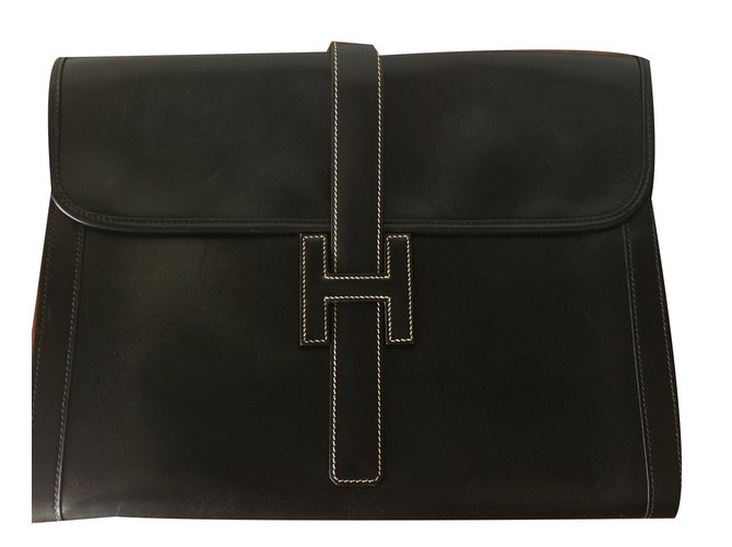 hermes black jige clutch