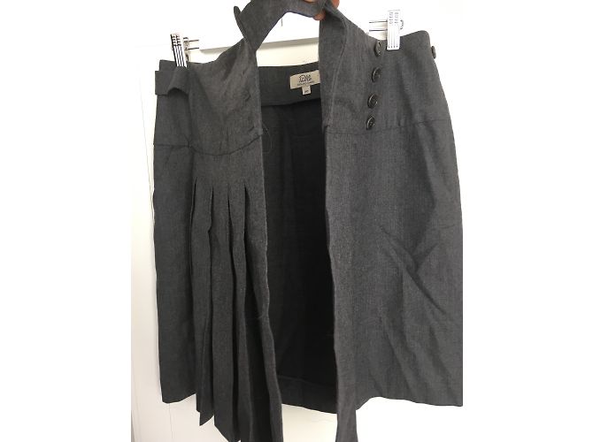 Falda gris de lana Pablo De Gerard Darel - vista 4
