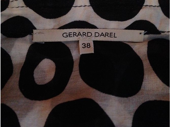 Abito tunica Gerard Darel in seta e cotone nero e bianco - vista 5