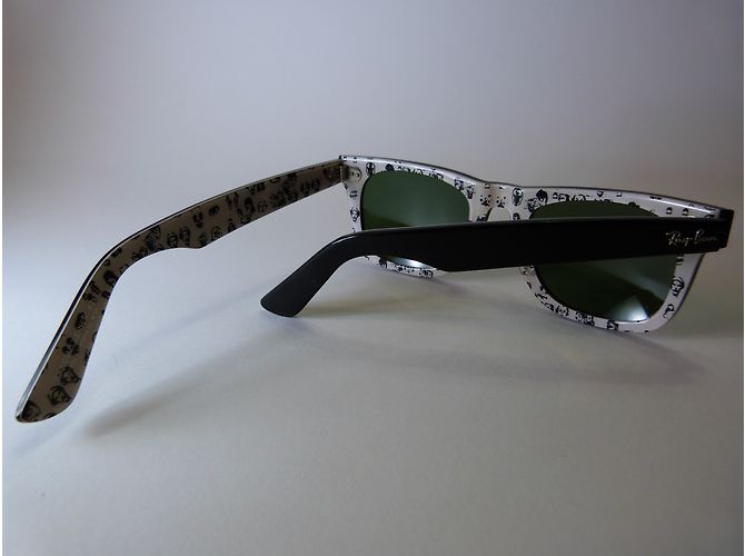 Occhiali da sole Ray-Ban Wayfarer RB 2140 1046 Rare Prints Neri Nero Bianco - vista 3