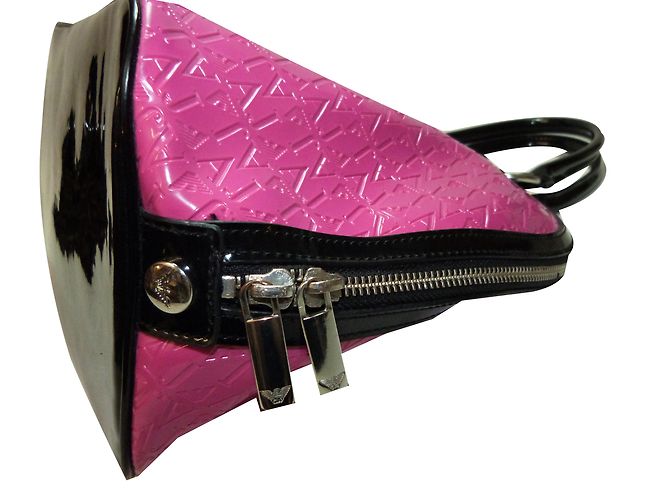 Borsa a mano Armani Jeans Bianca e Rosa in PVC Nero Bianco - vista 2