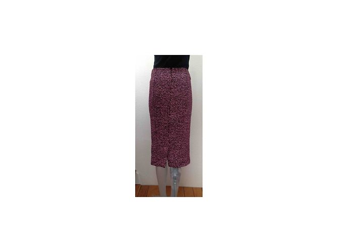 Falda lápiz John Galliano rosa y morada seda lana Púrpura - vista 2