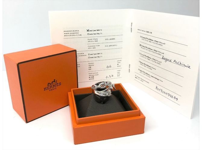 Hermès Anello Alchimie in oro bianco e diamanti Argento - vista 7