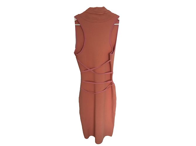 Abito Herve Leger Rosa e Salmone in Rayon - vista 2