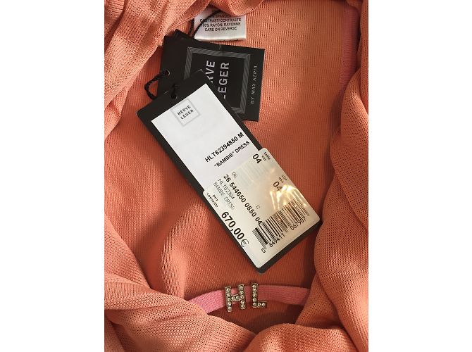 Abito Herve Leger Rosa e Salmone in Rayon - vista 5