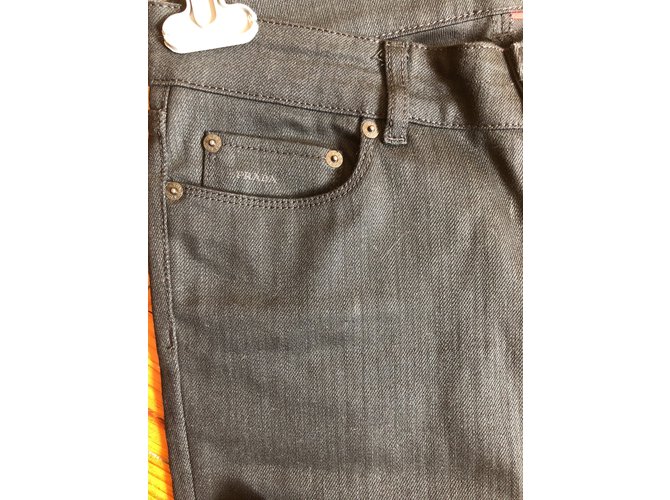 Jeans dritti Prada in cotone nero - vista 3