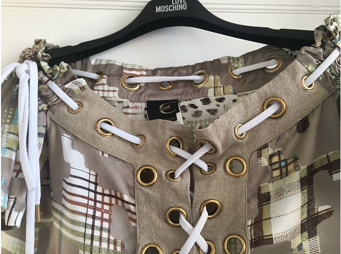 Tunica Just Cavalli in seta e lino beige - vista 2