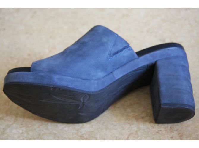 Autre Marque Sandali WHAT FOR in pelle blu di Prussia - vista 2