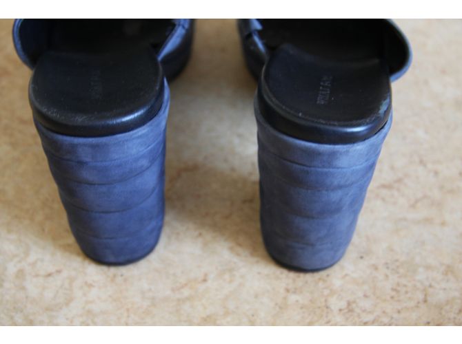 Autre Marque Sandali WHAT FOR in pelle blu di Prussia - vista 3