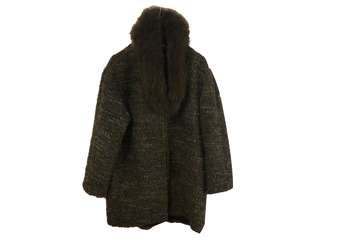 Abrigo Alice + Olivia de lana verde bosque - vista 2