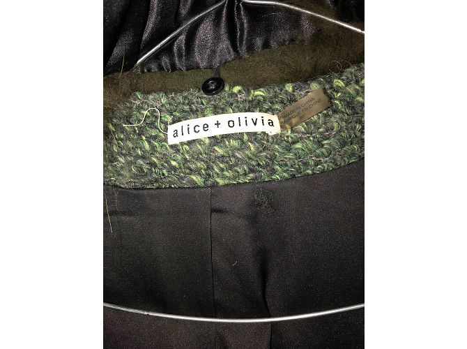 Abrigo Alice + Olivia de lana verde bosque - vista 3