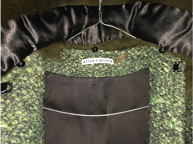 Abrigo Alice + Olivia de lana verde bosque - vista 7