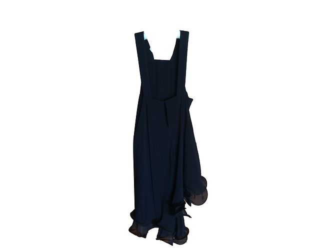 Autre Marque Schwarzes Kleid aus Rayon mit asymmetrischem Rücken - Ansicht 2