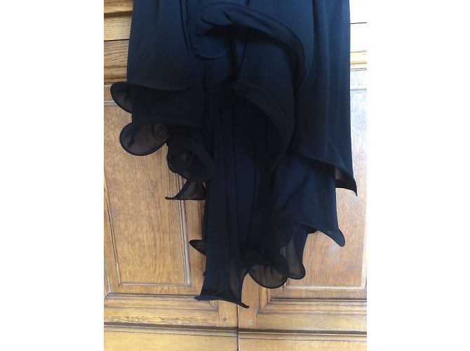 Autre Marque Schwarzes Kleid aus Rayon mit asymmetrischem Rücken - Ansicht 3