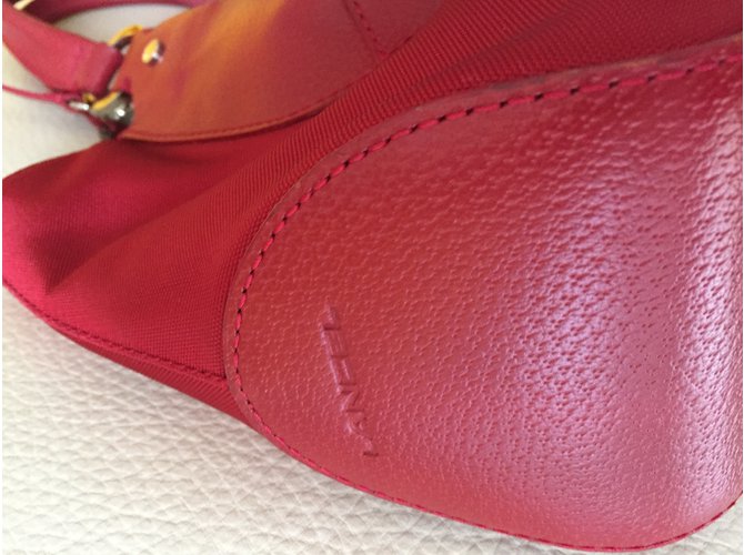 Borsa Lancel rossa in pelle e nylon Rosso - vista 3