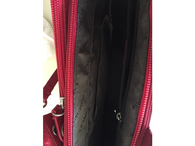 Borsa Lancel rossa in pelle e nylon Rosso - vista 7