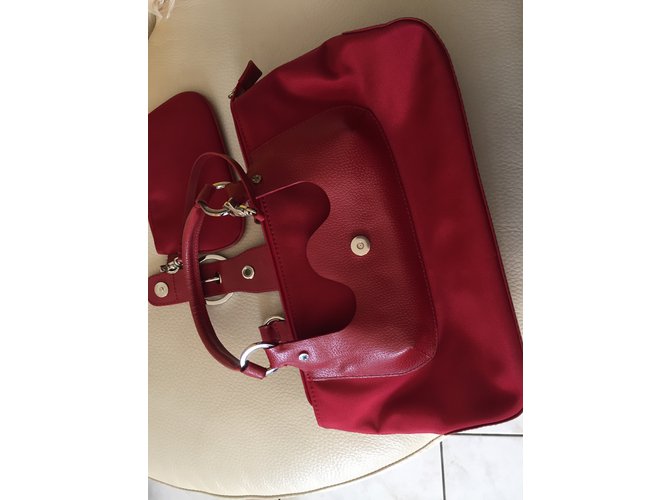 Borsa Lancel rossa in pelle e nylon Rosso - vista 8