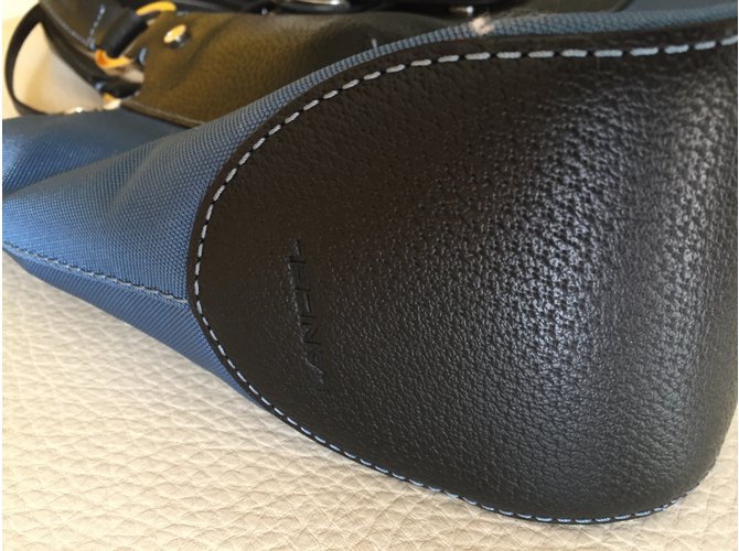 Borsa Lancel blu in pelle e nylon - vista 3