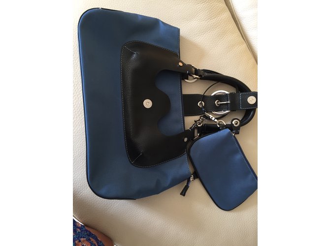 Borsa Lancel blu in pelle e nylon - vista 5