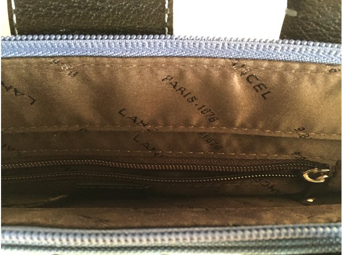 Borsa Lancel blu in pelle e nylon - vista 6