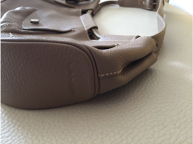 Borsa Lancel in pelle beige - vista 4
