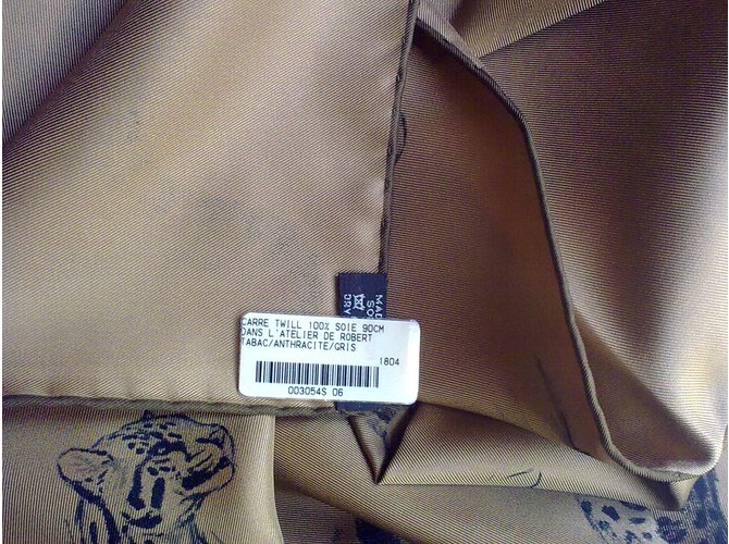 Hermès Bufandas de seda Castaño - vista 4