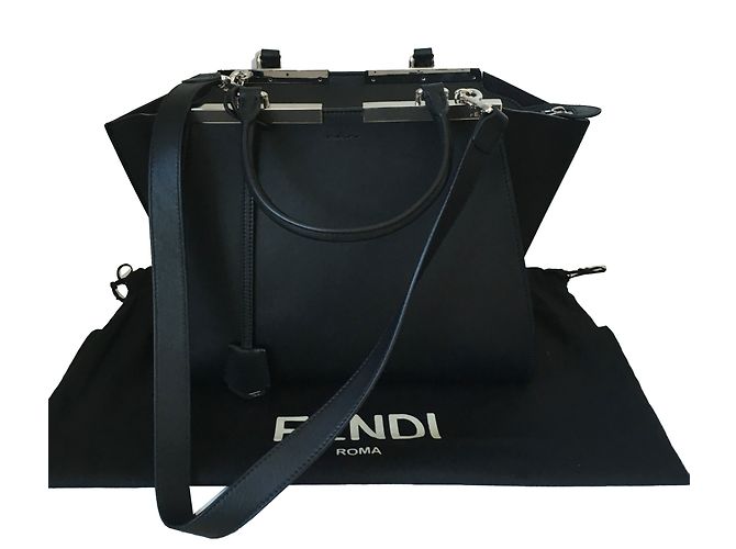 Borsa a mano Fendi 3 Jours in pelle nera Nero - vista 2