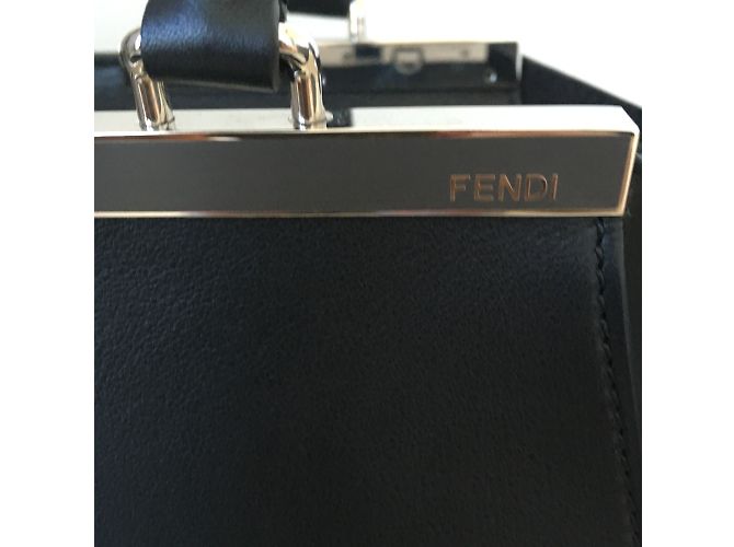 Borsa a mano Fendi 3 Jours in pelle nera Nero - vista 7