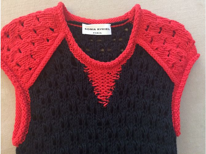 Sonia Rykiel Kleid aus schwarzer Baumwollstrickware - Ansicht 3