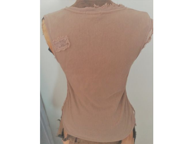 Top asimétrico de algodón beige Ikks - vista 4
