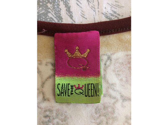 Autre Marque Set Save the Queen Abito Beige e Top in Spandex a Rete - vista 7