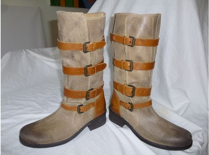 Balmain Lederstiefel Sand Farbe Größe 37 - Ansicht 3