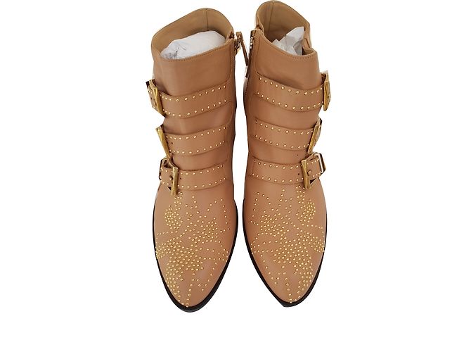 Botines Chloé Susanna de piel beige - vista 2