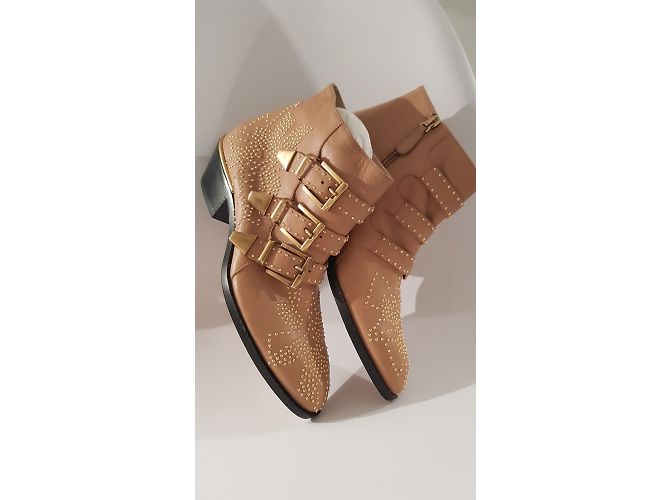 Botines Chloé Susanna de piel beige - vista 4